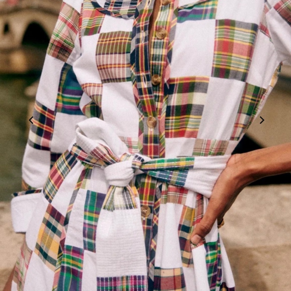Gorgeous patchwork patterned maxi dress, organic cotton, size 8.